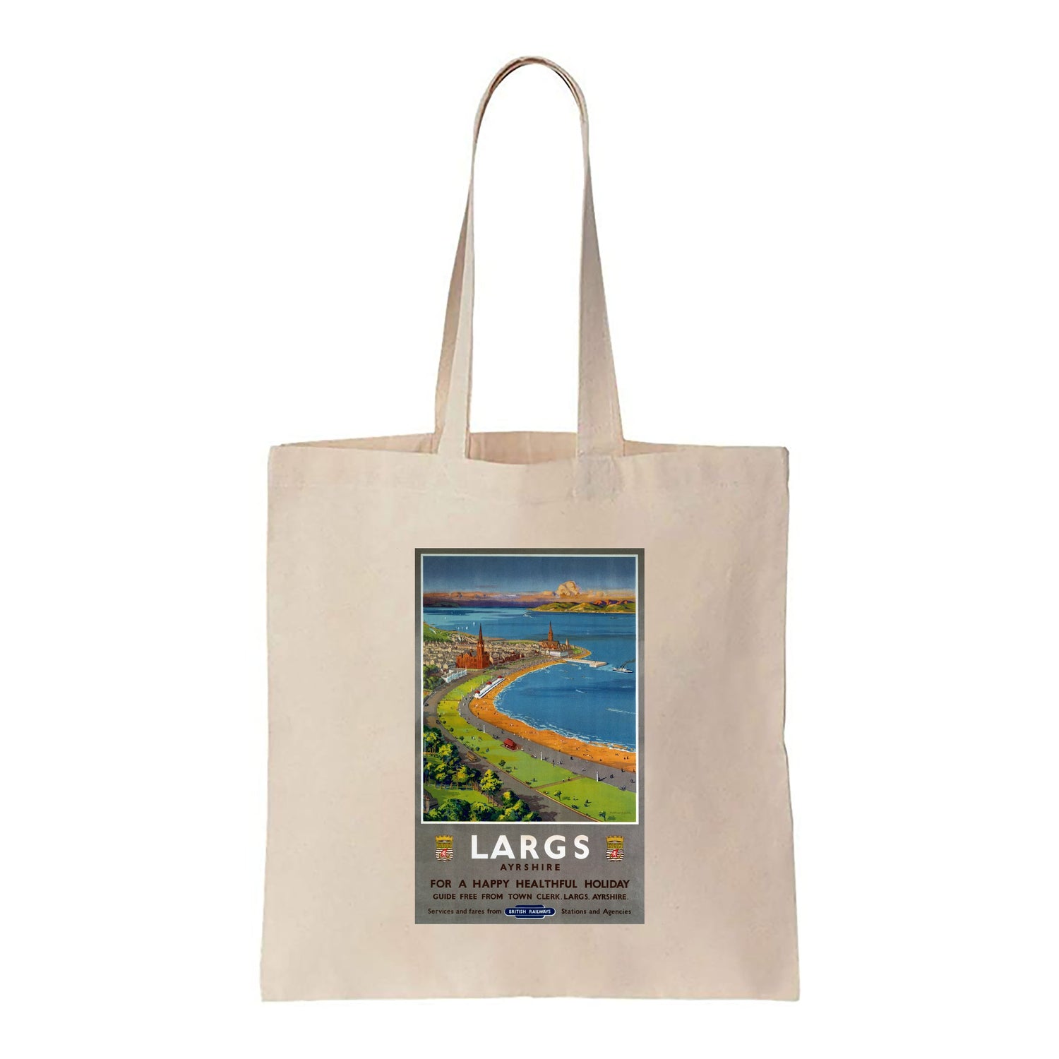 Largs Ayrshire - Happy Healthful Holiday British Railways - Canvas Tote Bag