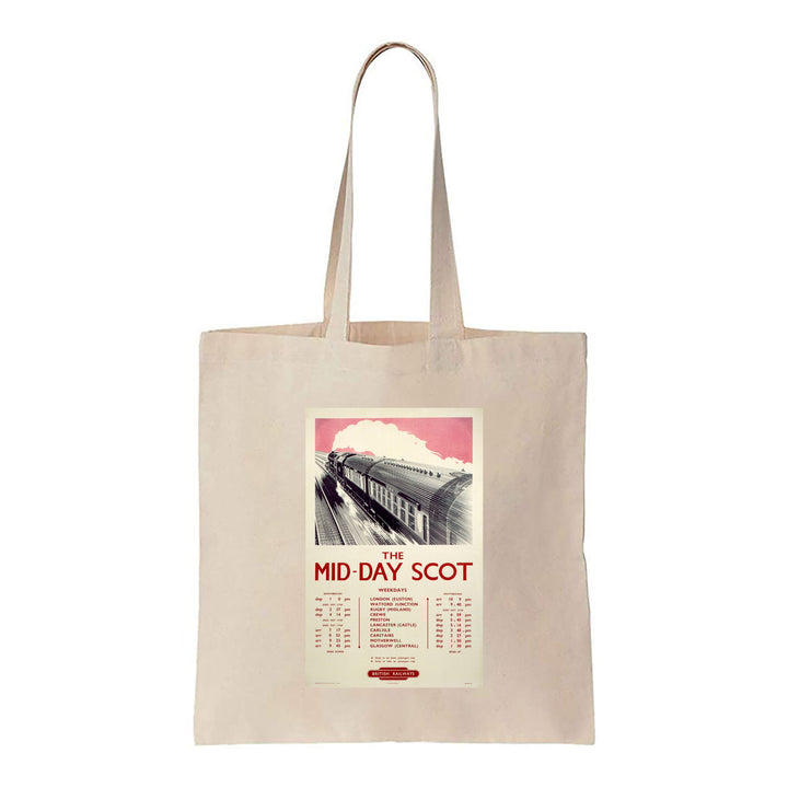 The Mid-Day Scot - British Railways Timetable - Canvas Tote Bag