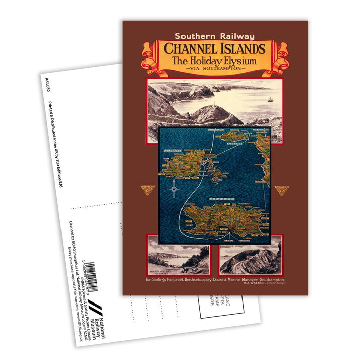 Channel Island Holiday Elysium - Southern Railway Postcard Pack of 8