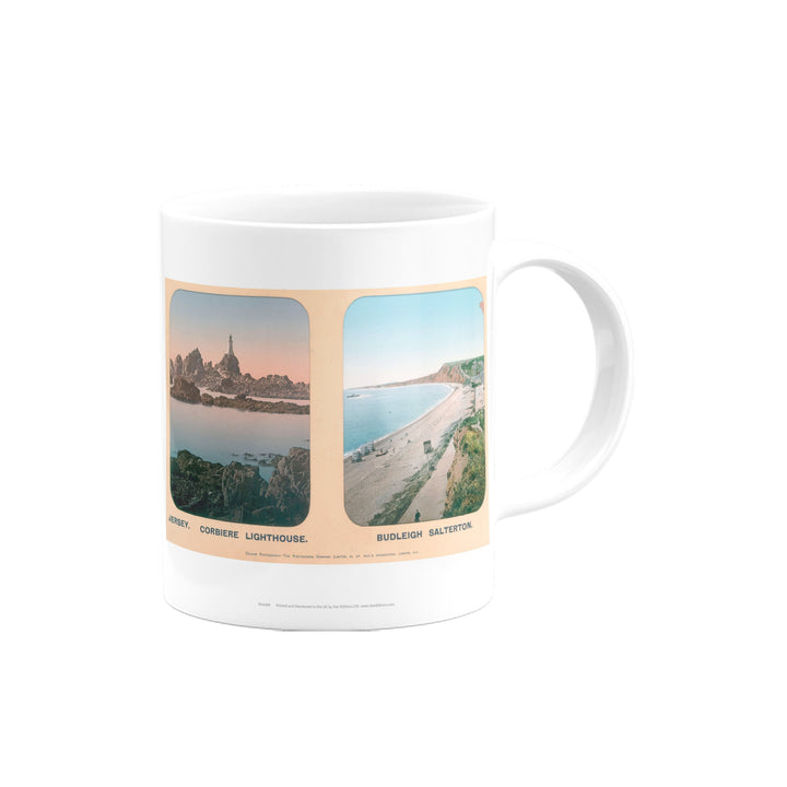 Jersey, Corbiere Lighthouse and Budleigh Salterton Mug