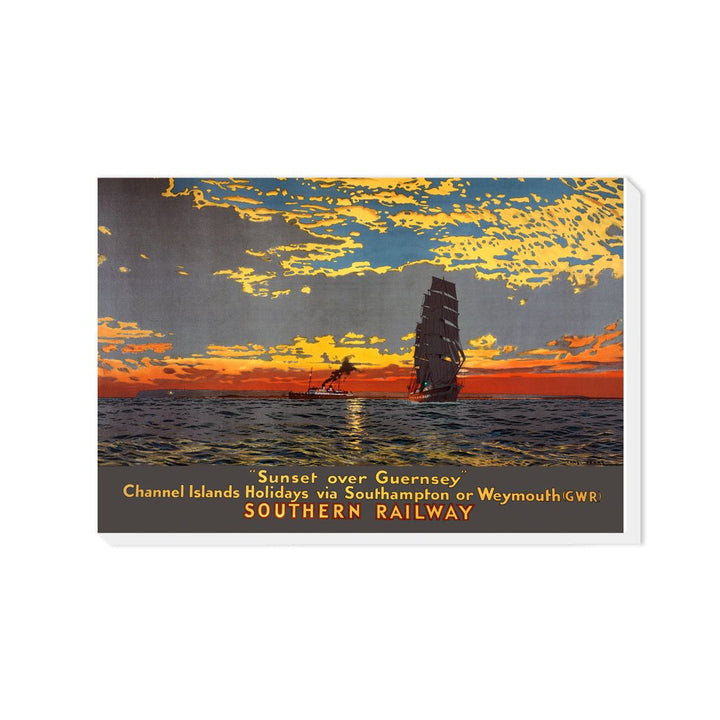 Sunset over Guernsey - Southern Railway - Canvas