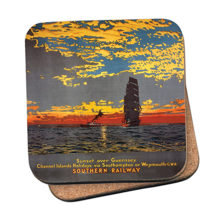 Sunset over Guernsey - Southern Railway Coaster