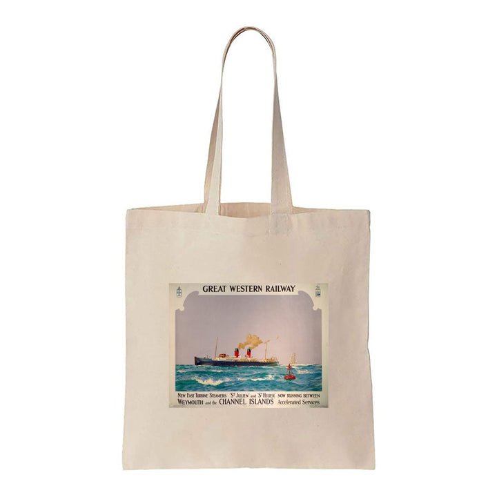 St Julien and St Helier fast turbine steamers - Great western railway - Canvas Tote Bag