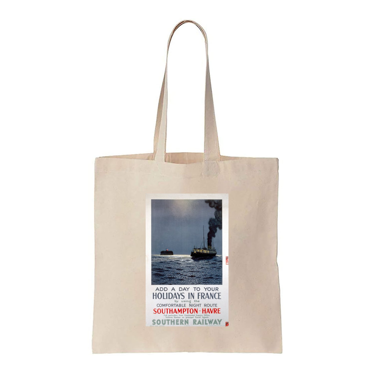 Holidays in France - Southampton to Havre Southern Railway - Canvas Tote Bag