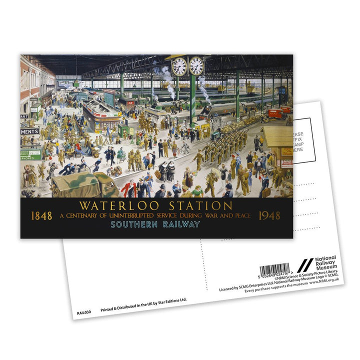 Waterloo Station - Southern Railway 1848 to 1948 Postcard Pack of 8