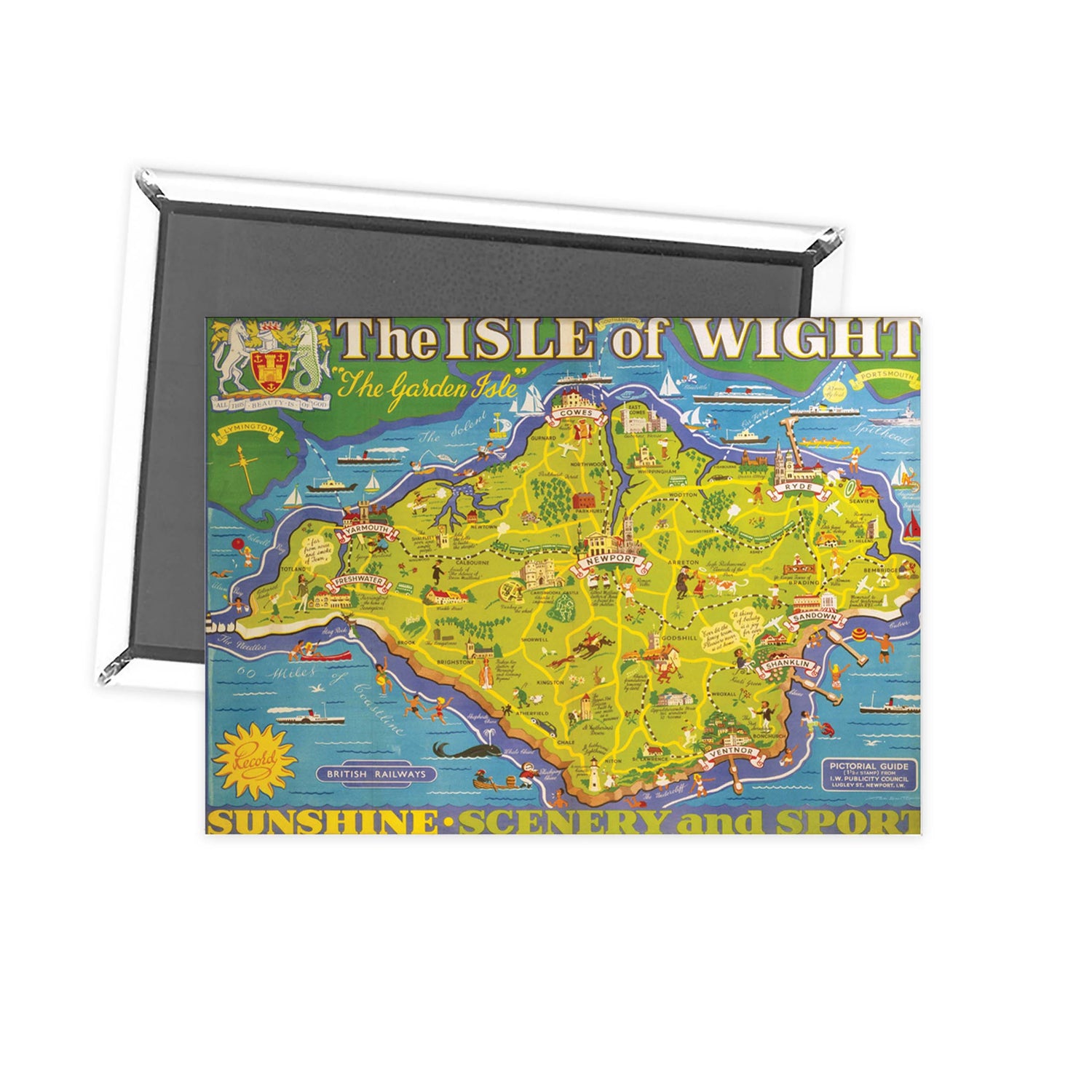 Isle Of Wight - Sunshine, Scenery and Sport Garden isle poster Fridge Magnet
