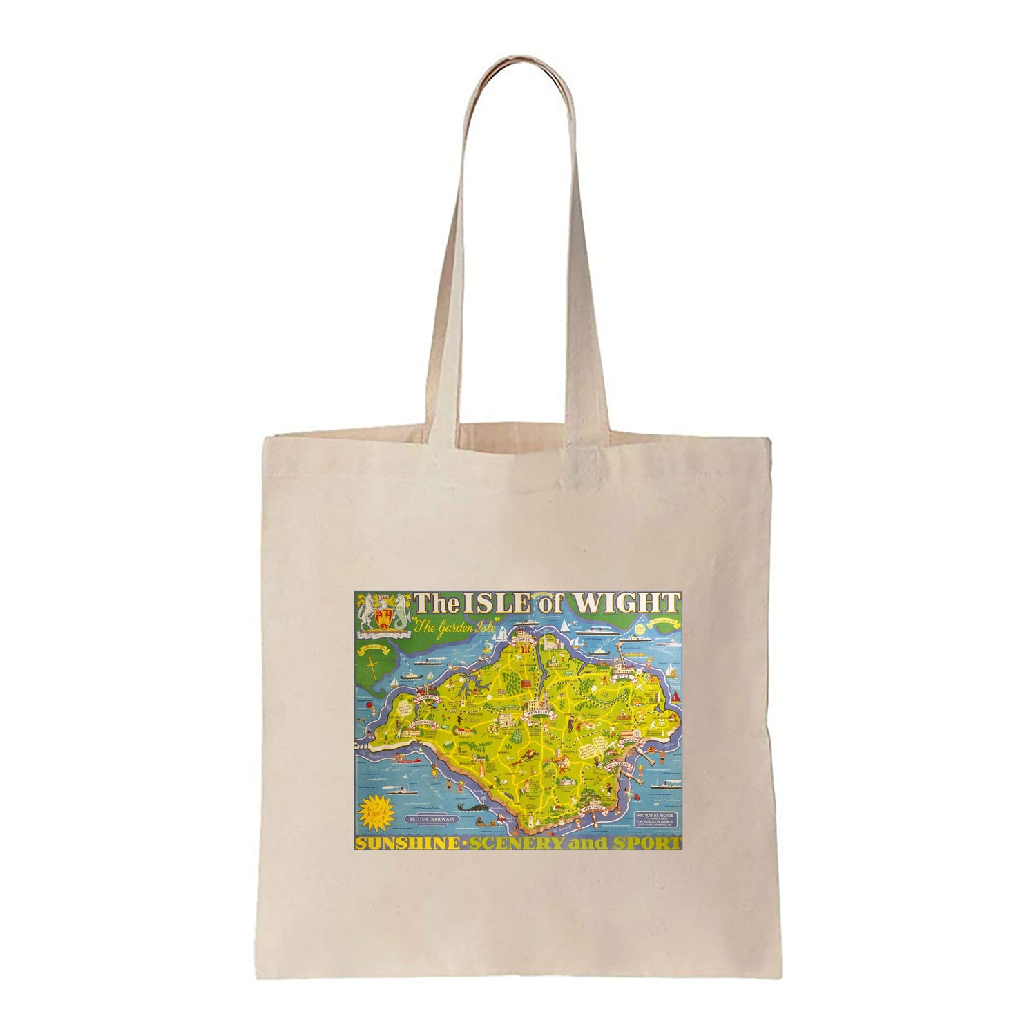 Isle of Wight - The garden Isle island Map - Canvas Tote Bag