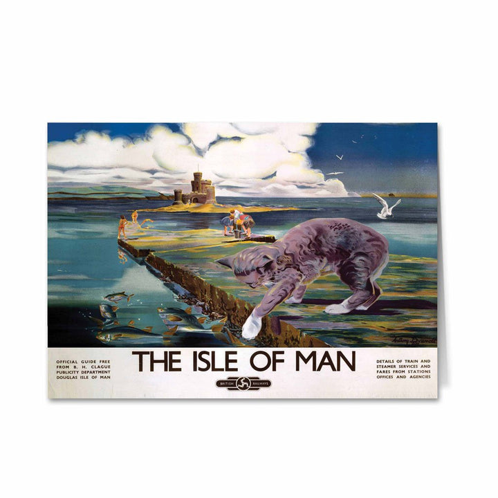 Cat Fishing - The Isle Of Man Greeting Card