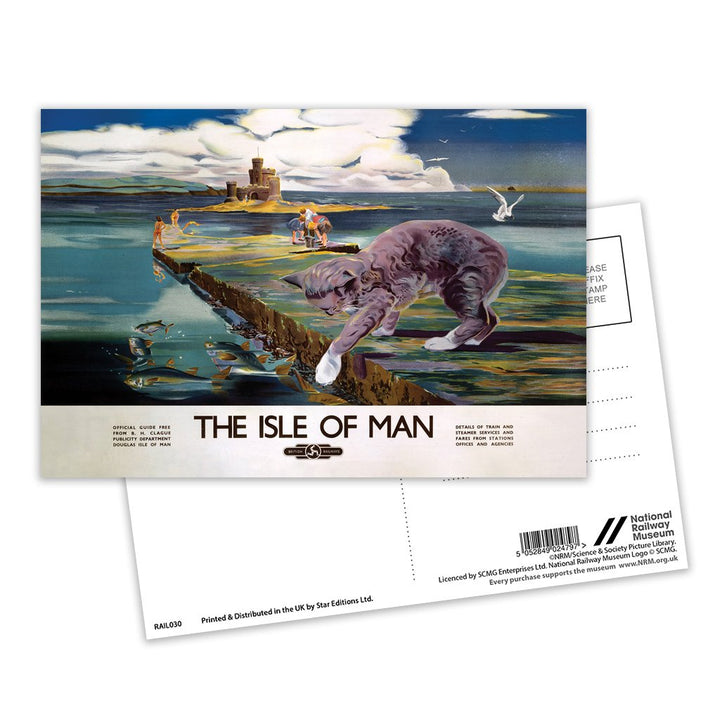 Cat Fishing - The Isle Of Man Postcard Pack of 8