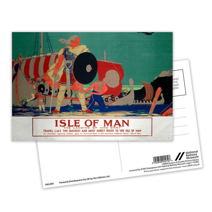 The Landing Of King Orry - Isle Of Man Postcard Pack of 8