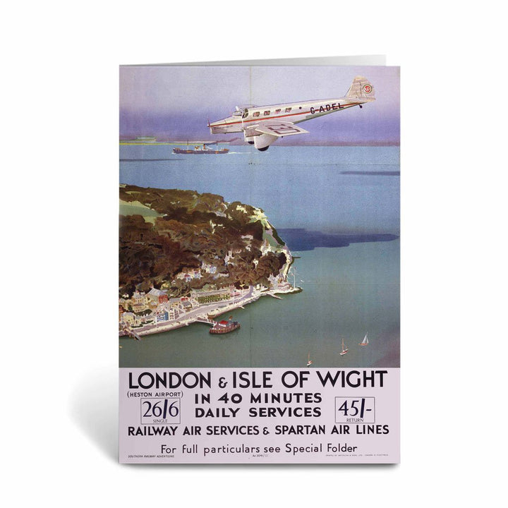 Railway Air Services and Spartan Air Lines - London to Isle of Wight Greeting Card