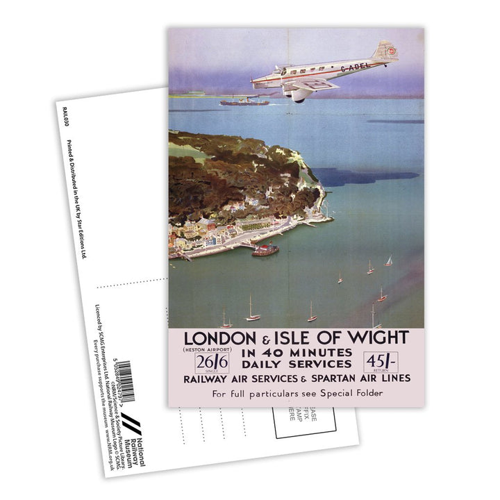 Railway Air Services and Spartan Air Lines - London to Isle of Wight Postcard Pack of 8