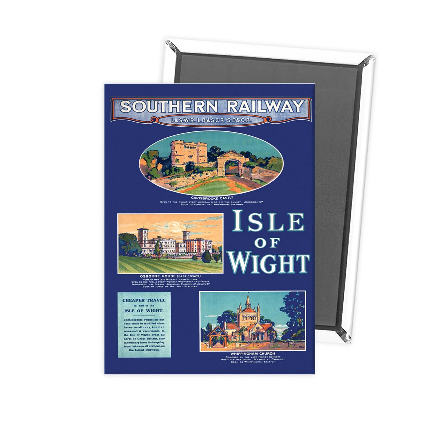 Carisbrooke castle, Osbourne House and Whippingham Castle - Sights of Isle Of Wight Fridge Magnet