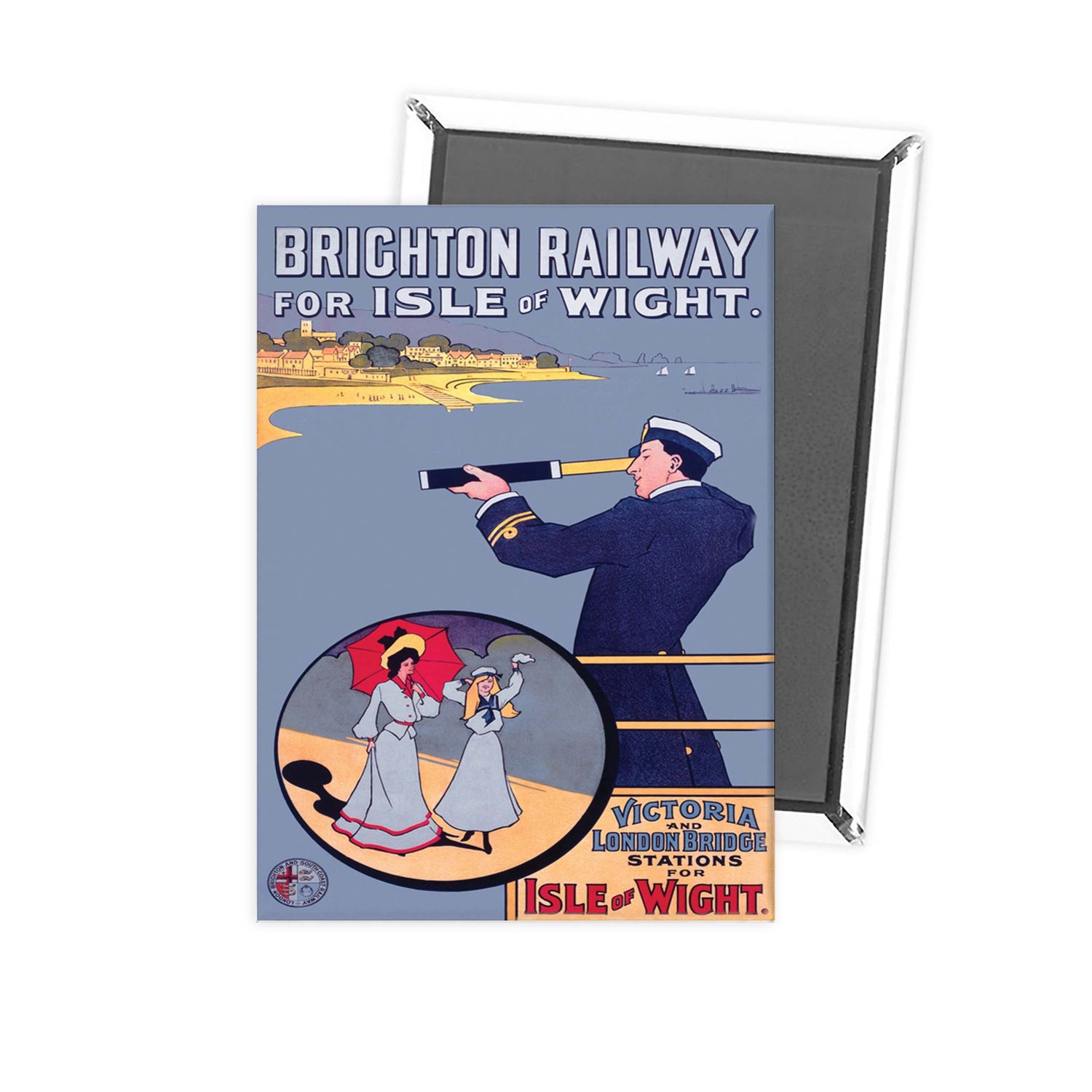 Off the coast of the Isle of Wight - Brighton Railway Fridge Magnet