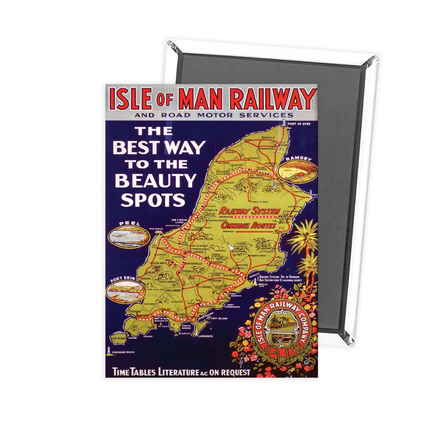 The Best way to the beauty spots - Isle of Man Railway Fridge Magnet