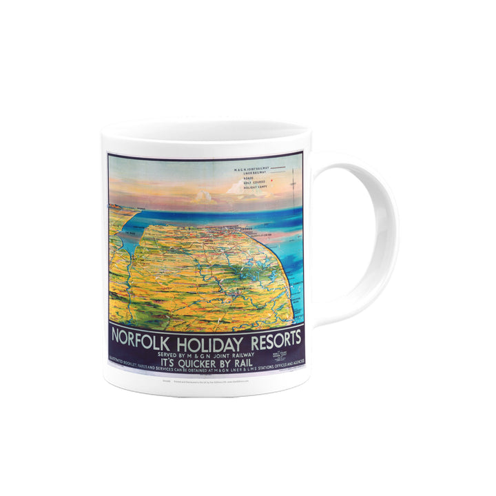 Norfolk Holiday Resorts Map Mug