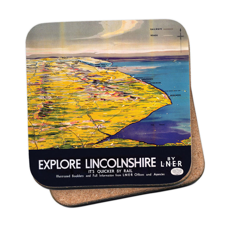 Explore Linconshire Map Coaster