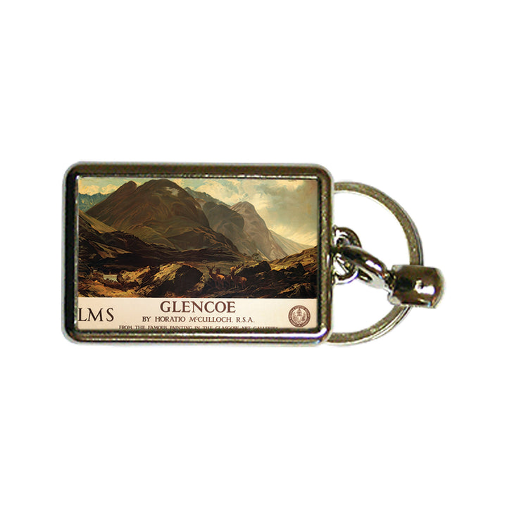 Glencoe by Horatio McCulloch - Metal Keyring