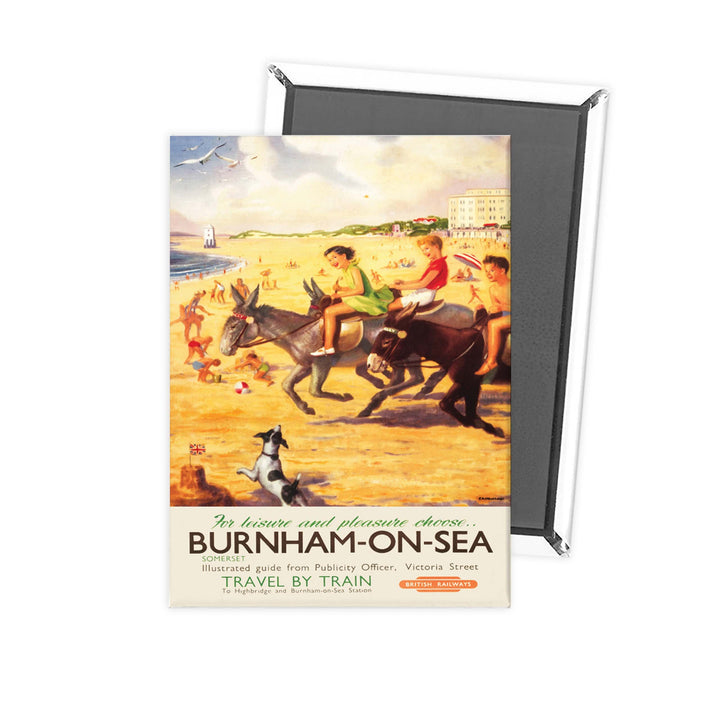 Burnham-on-sea donkies - For Leisure and Pleasure Fridge Magnet