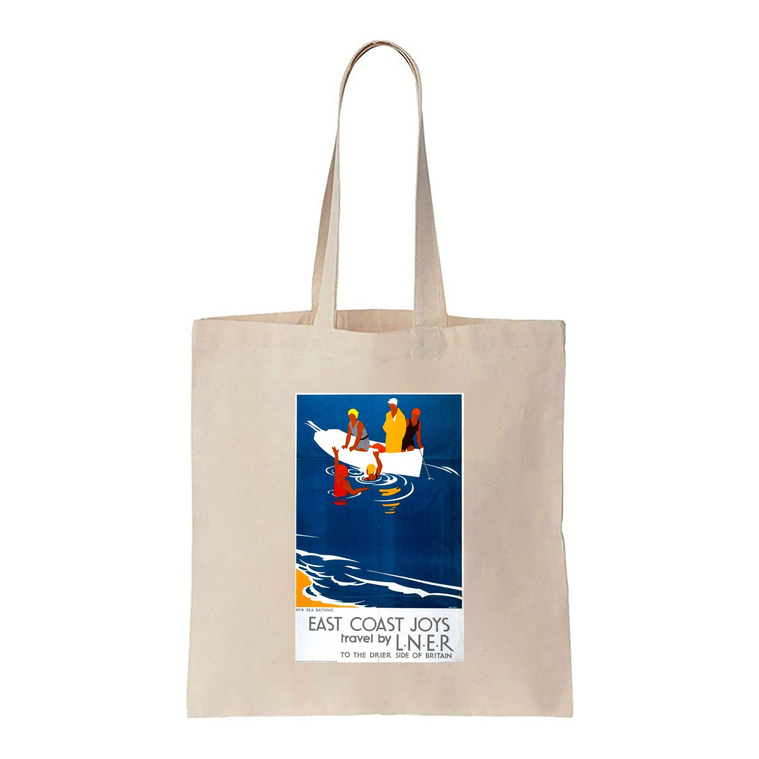 East Coast Joys - No 4 Sea Bathing - Canvas Tote Bag