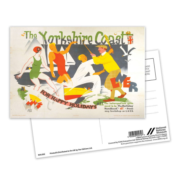 Yorkshire Coast for happy holidays -LNER Postcard Pack of 8