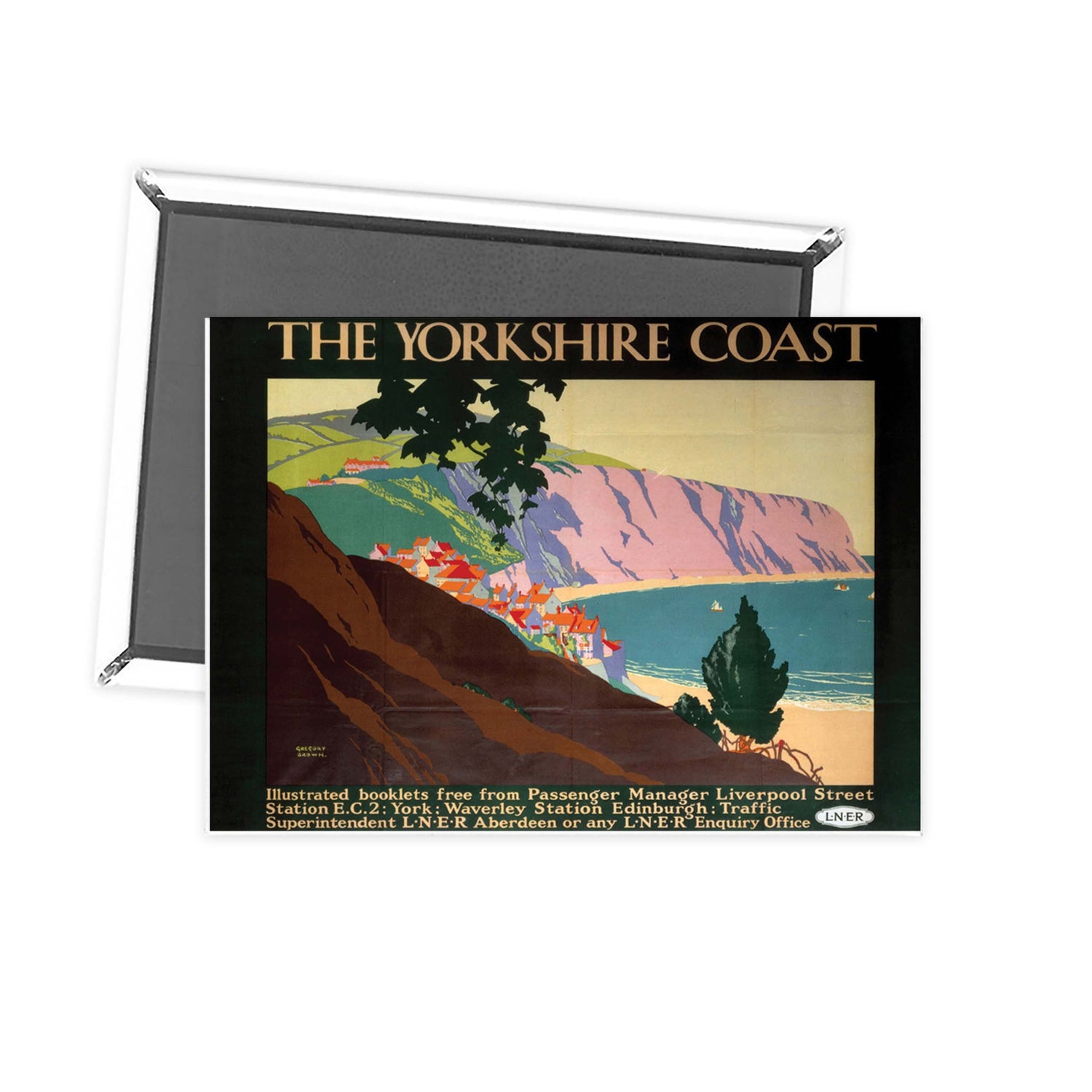 Yorkshire Coast - Hillside town on the coast Fridge Magnet