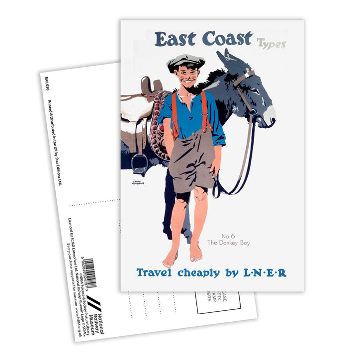 East Coast Types No 6 The Donkey Boy Postcard Pack of 8