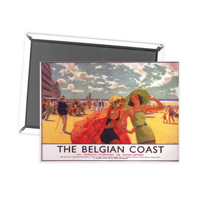 The Belgian Coast via Harwich - Beach Scene Fridge Magnet
