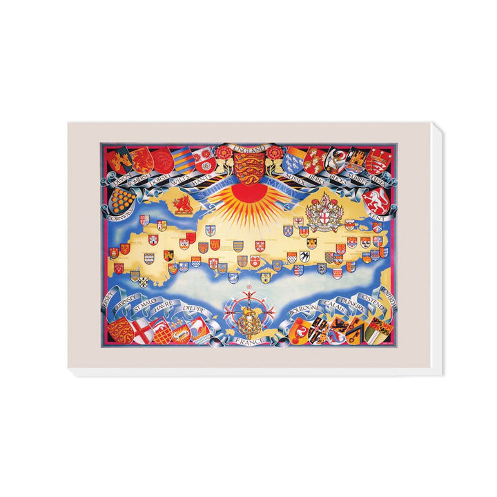 England and France map - Southern Railway - Canvas