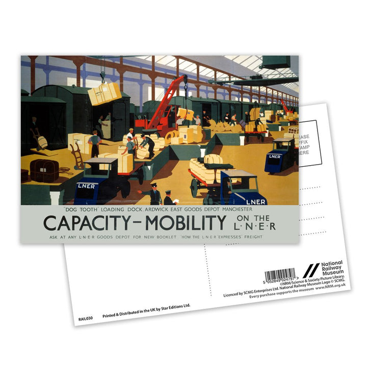 Capacity and Mobility - Dog tooth loading dock Postcard Pack of 8