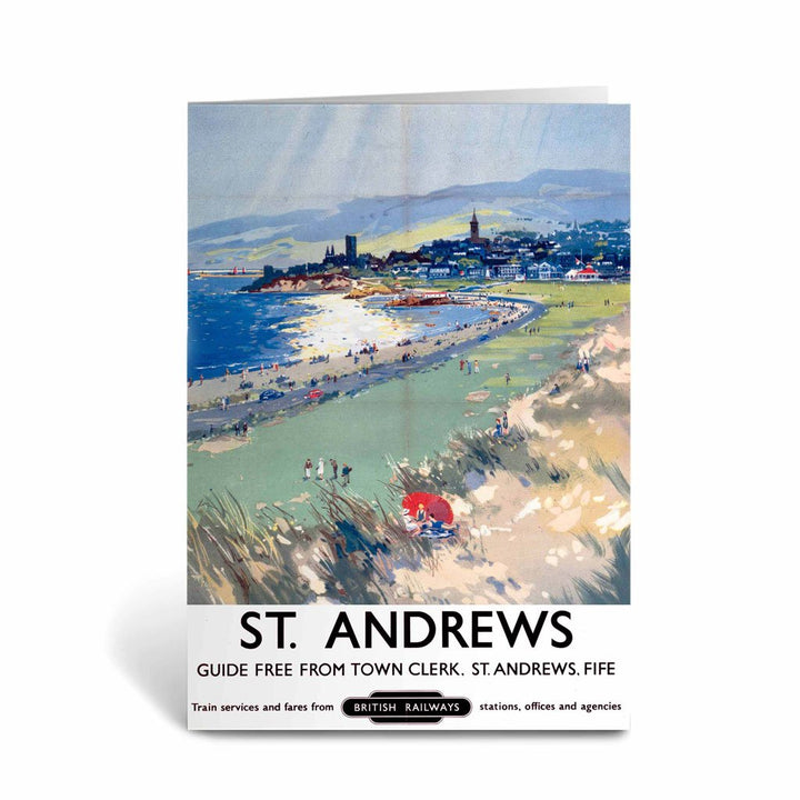 St Andrews coast - British railway painting Greeting Card