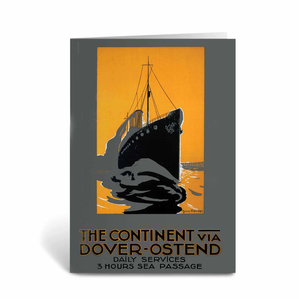 The Continent via Dover-Ostend Greeting Card