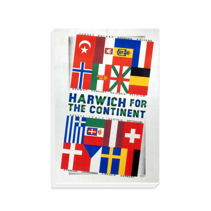 Harwich for the continent - flags - Canvas