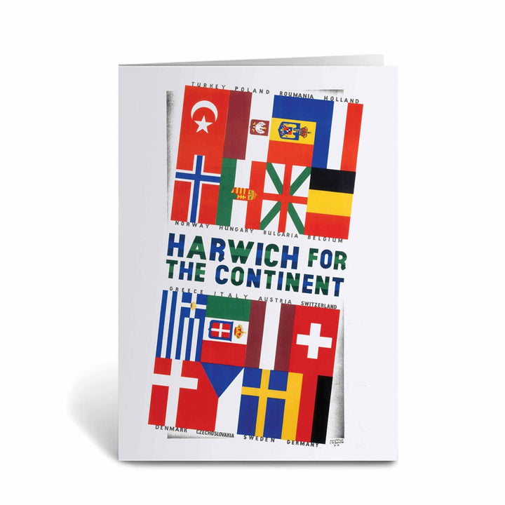 Harwich for the continent - flags Greeting Card