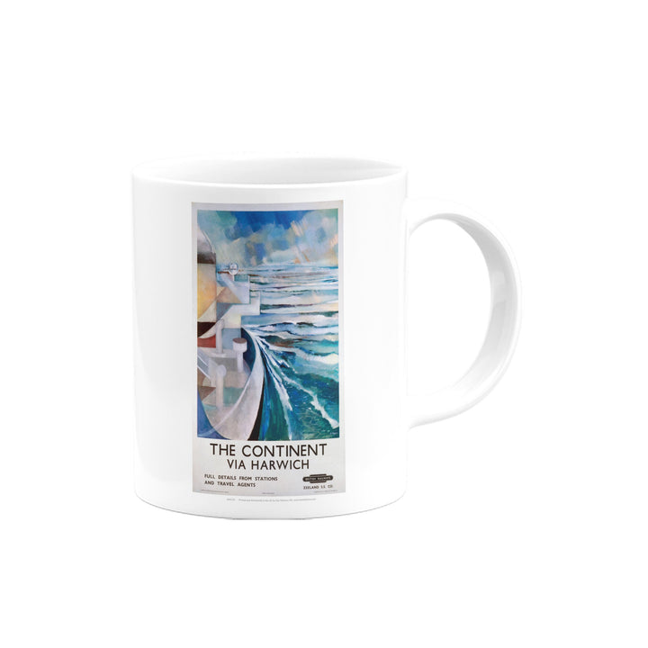 Continent Via Harwich - Boat and Sea Mug