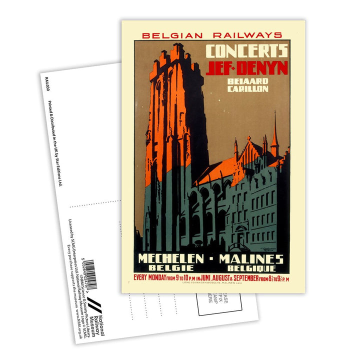 Concerts Jef Denyn - Belgian Railways Postcard Pack of 8