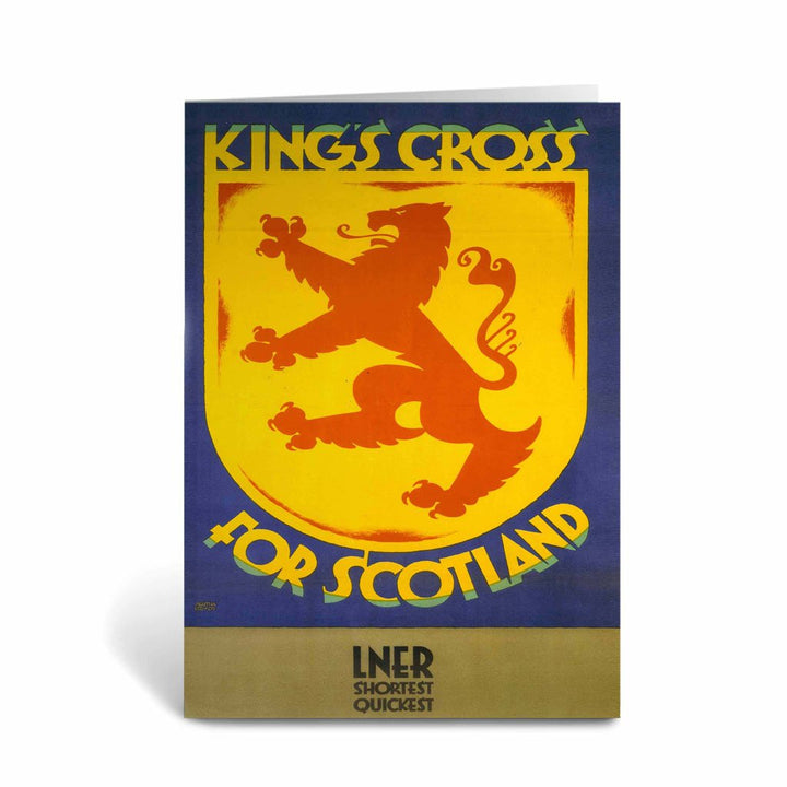 Kings cross for scotland shield LNER poster Greeting Card