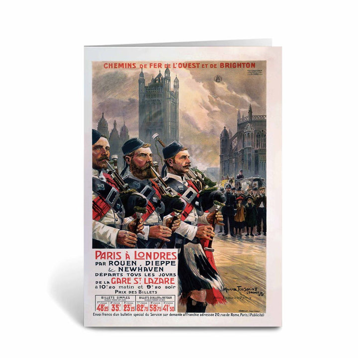 Paris a Londres bagpipe players Greeting Card