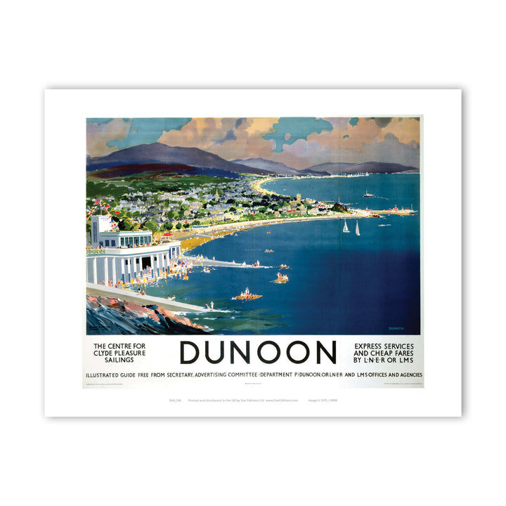 Dunoon - Center for Clyde Pleasure Sailings coastline painting Art Print