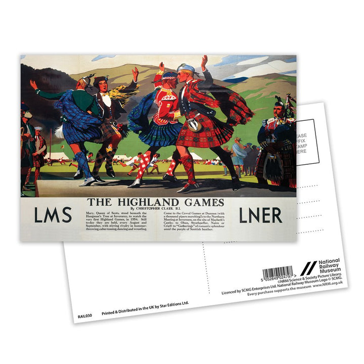 The Highland Games - LMS and LNER Postcard Pack of 8