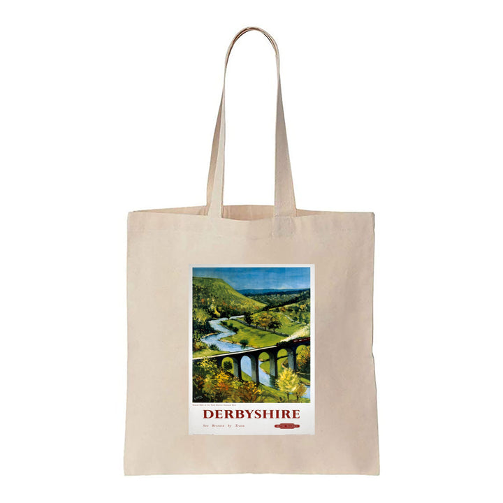 Derbyshire Viaduct - See britain by train - Canvas Tote Bag