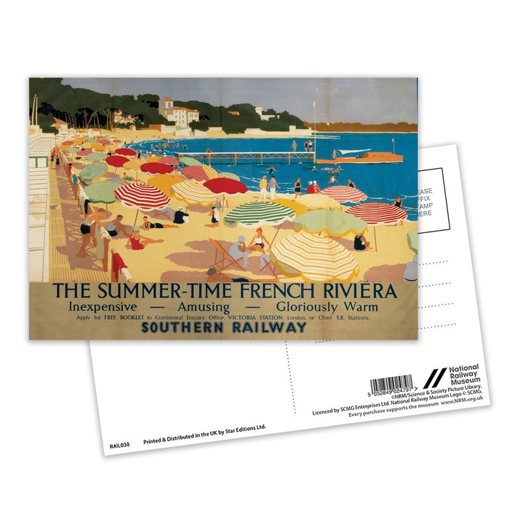 Summer-time French Riviera - Inexpensive, amusing, gloriously warm Postcard Pack of 8