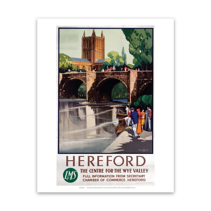 Hereford The Center for the Wye valley - LMS Art Print