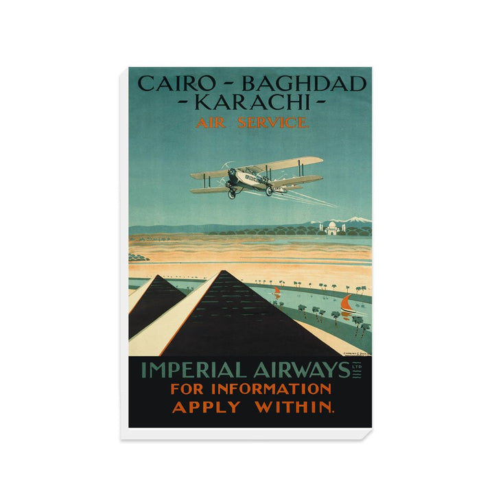 Imperial Airways - Cairo Baghdad Karachi Air service - Canvas