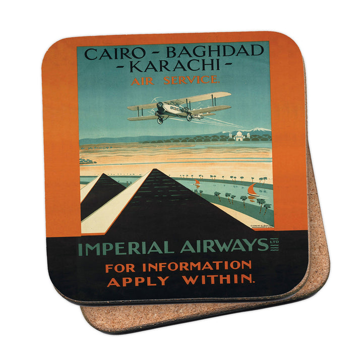 Imperial Airways - Cairo Baghdad Karachi Air service Coaster
