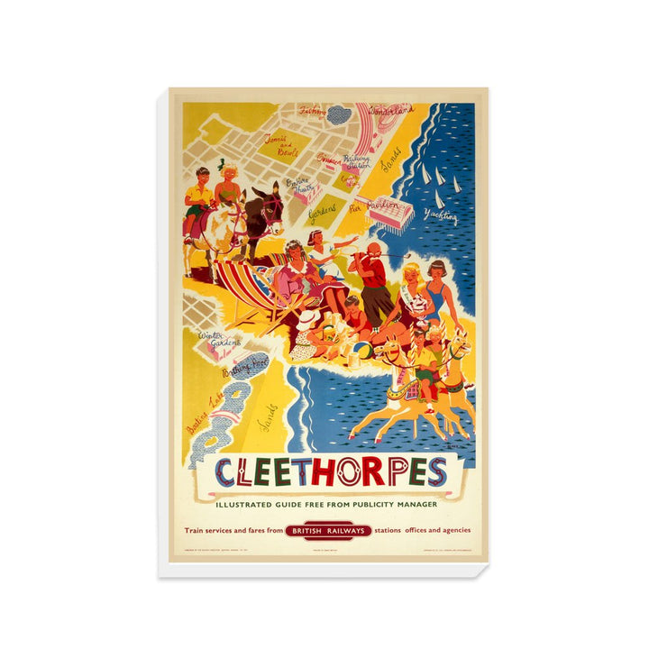 Cleethorpes - Beach map British Railway - Canvas