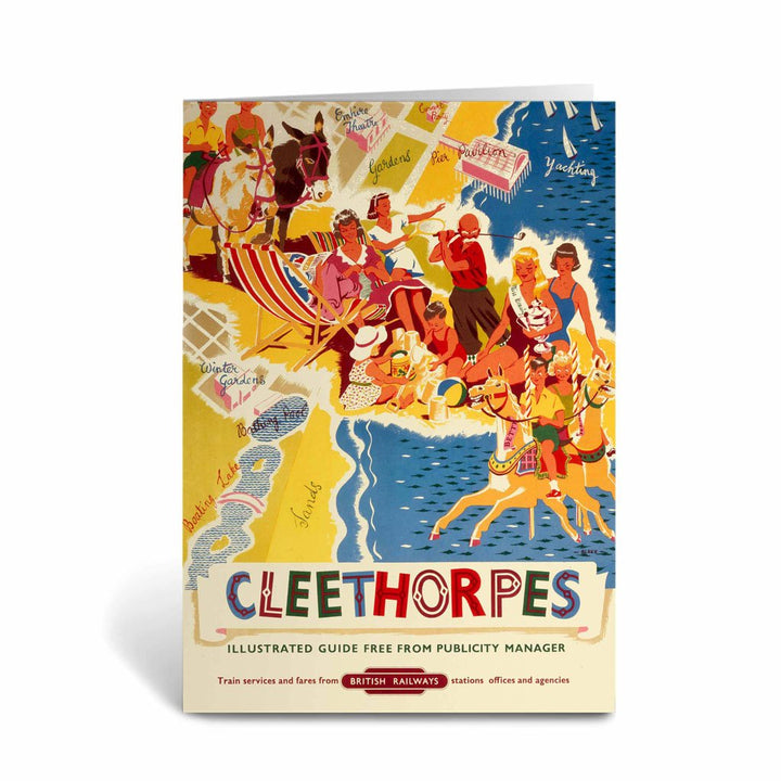 Cleethorpes - Beach map British Railway Greeting Card
