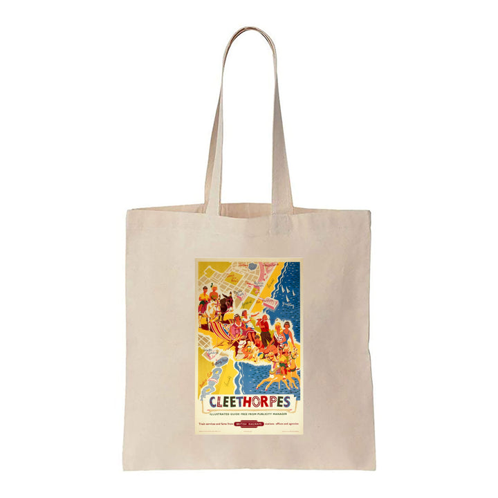 Cleethorpes - Beach map British Railway - Canvas Tote Bag