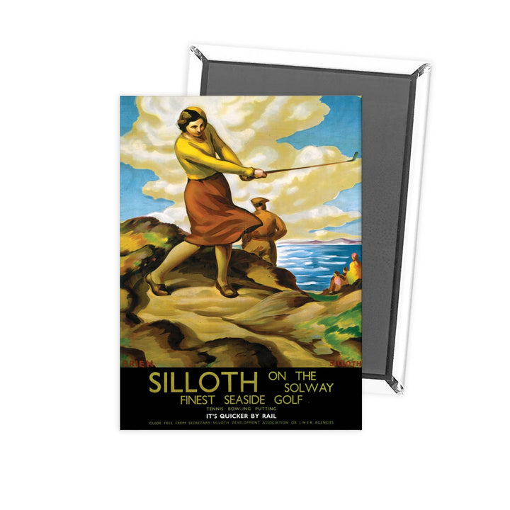 Silloth seaside golf - female Golfer Fridge Magnet