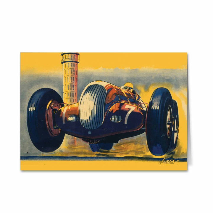 Number 7 Race car Greeting Card